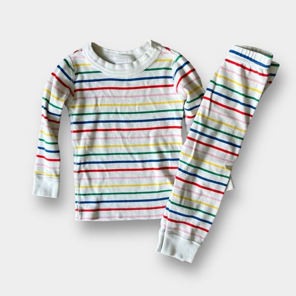 Hanna Andersson Rainbow Striped Pajamas 80/85 cm 2T - Picture 1 of 10